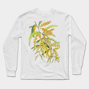 Australian Yellow Wattle Flower Long Sleeve T-Shirt